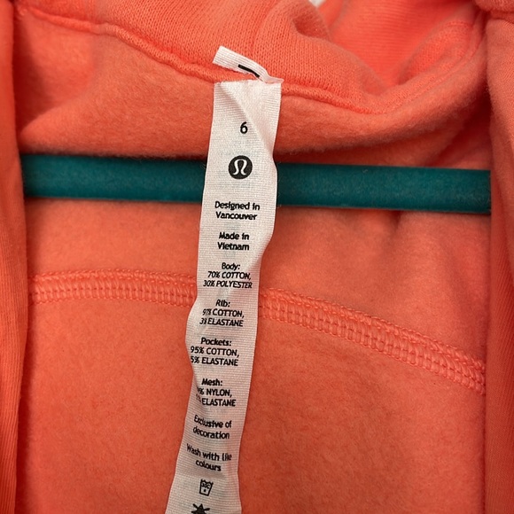 Lululemon coral pink orange scuba full zip hoodie women’s size 6 - Picture 2 of 2